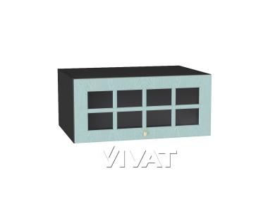 Шкаф верхний горизонтальный с увеличенной глубиной со стеклом Прованс 810 Голубой / Graphite