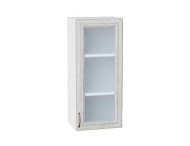 Шкаф верхний со стеклом Шале 400Н White Dreamline / Белый