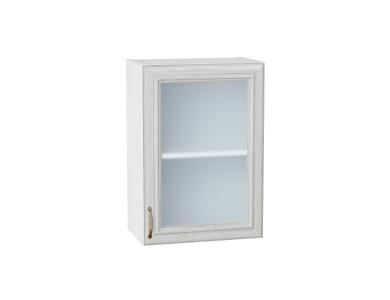 Шкаф верхний со стеклом Шале 500 White Dreamline / Белый
