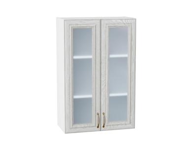 Шкаф верхний со стеклом Шале 600Н White Dreamline / Белый