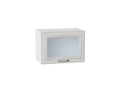 Шкаф верхний горизонтальный со стеклом Шале 500 White Dreamline / Белый