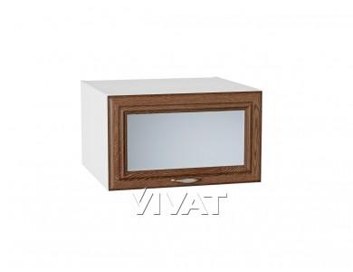 Шкаф верхний горизонтальный с увеличенной глубиной со стеклом Шале 610 Brown Dreamline / Белый