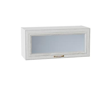 Шкаф верхний горизонтальный со стеклом Шале 800 White Dreamline / Белый