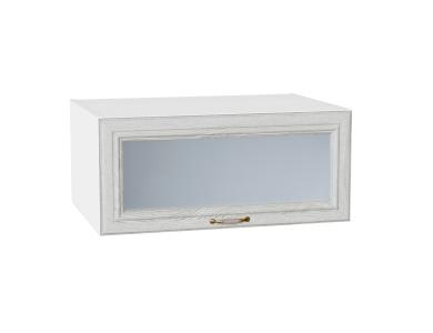 Шкаф верхний горизонтальный с увеличенной глубиной со стеклом Шале 810 White Dreamline / Белый