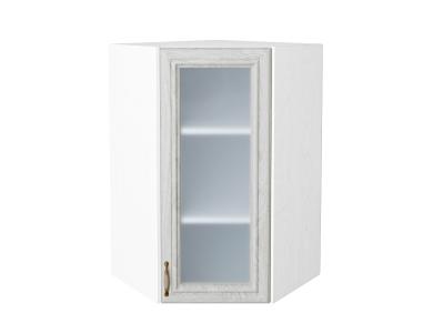 Шкаф верхний угловой со стеклом Шале 590Н White Dreamline / Белый