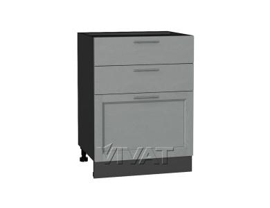 Шкаф нижний с 3-мя ящиками Сканди 600 Grey Softwood / Graphite