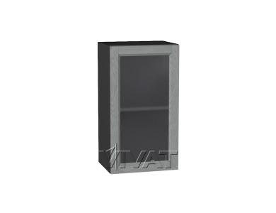 Шкаф верхний со стеклом Сканди 400 Grey Softwood / Graphite