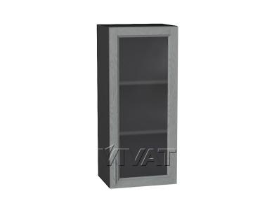 Шкаф верхний со стеклом Сканди 400Н Grey Softwood / Graphite
