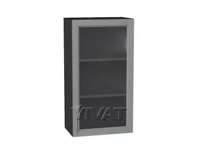 Шкаф верхний со стеклом Сканди 500Н Grey Softwood / Graphite