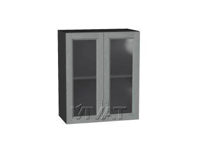 Шкаф верхний со стеклом Сканди 600 Grey Softwood / Graphite