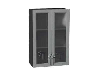 Шкаф верхний со стеклом Сканди 600Н Grey Softwood / Graphite