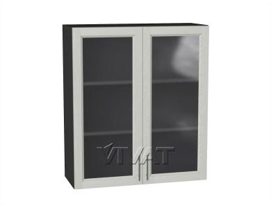 Шкаф верхний со стеклом Сканди 800Н Cappuccino Softwood / Graphite