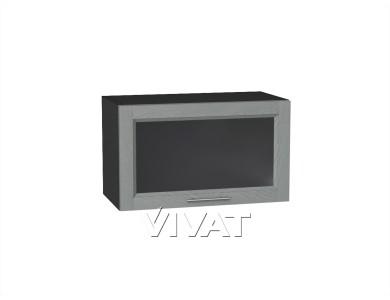 Шкаф верхний горизонтальный со стеклом Сканди 600 Grey Softwood / Graphite