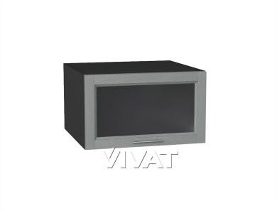 Шкаф верхний горизонтальный с увеличенной глубиной со стеклом Сканди 610 Grey Softwood / Graphite