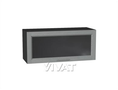 Шкаф верхний горизонтальный со стеклом Сканди 800 Grey Softwood / Graphite