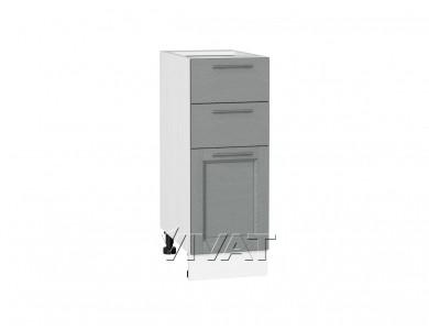 Шкаф нижний с 3-мя ящиками Сканди 300 Grey Softwood / Белый