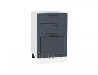 Шкаф нижний с 3-мя ящиками Сканди 500 Graphite Softwood / Белый