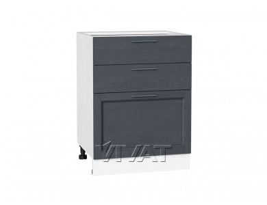 Шкаф нижний с 3-мя ящиками Сканди 600 Graphite Softwood / Белый