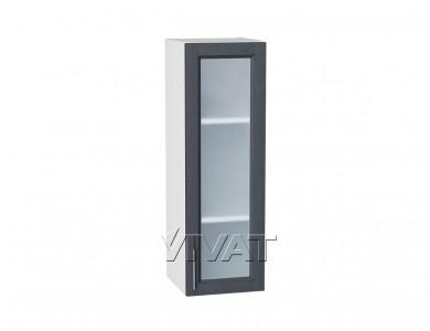 Шкаф верхний со стеклом Сканди 300Н Graphite Softwood / Белый