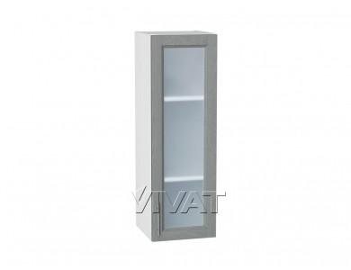 Шкаф верхний со стеклом Сканди 300Н Grey Softwood / Белый