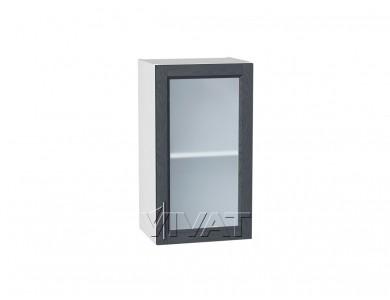Шкаф верхний со стеклом Сканди 400 Graphite Softwood / Белый