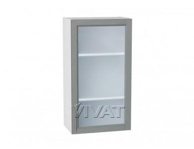Шкаф верхний со стеклом Сканди 500Н Grey Softwood / Белый