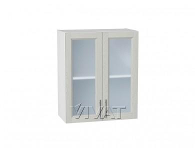 Шкаф верхний со стеклом Сканди 600 Cappuccino Softwood / Белый
