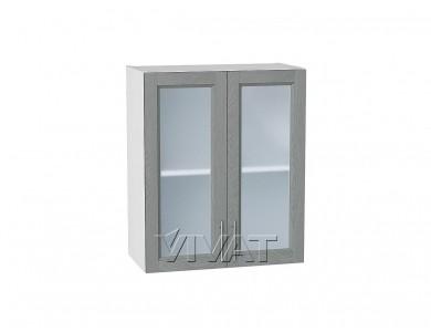 Шкаф верхний со стеклом Сканди 600 Grey Softwood / Белый