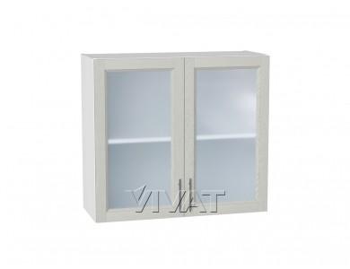 Шкаф верхний со стеклом Сканди 800 Cappuccino Softwood / Белый