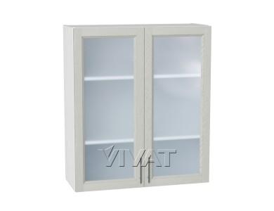 Шкаф верхний со стеклом Сканди 800Н Cappuccino Softwood / Белый