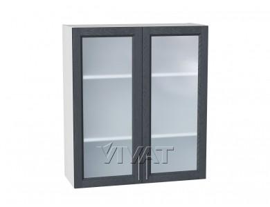 Шкаф верхний со стеклом Сканди 800Н Graphite Softwood / Белый