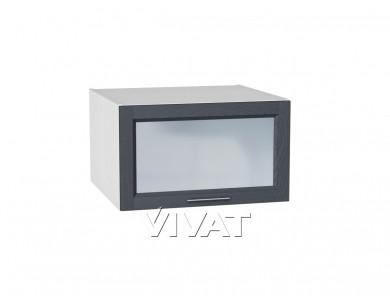 Шкаф верхний горизонтальный с увеличенной глубиной со стеклом Сканди 610 Graphite Softwood / Белый