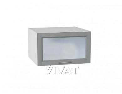 Шкаф верхний горизонтальный с увеличенной глубиной со стеклом Сканди 610 Grey Softwood / Белый
