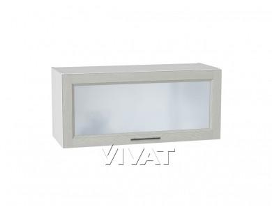 Шкаф верхний горизонтальный со стеклом Сканди 800 Cappuccino Softwood / Белый