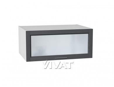 Шкаф верхний горизонтальный с увеличенной глубиной со стеклом Сканди 810 Graphite Softwood / Белый