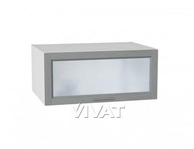 Шкаф верхний горизонтальный с увеличенной глубиной со стеклом Сканди 810 Grey Softwood / Белый