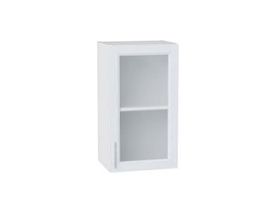 Шкаф верхний со стеклом Сканди 400 White Softwood / Белый