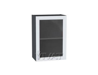 Шкаф верхний со стеклом Сканди 500 White Softwood / Graphite