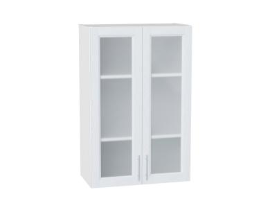 Шкаф верхний со стеклом Сканди 600Н White Softwood / Белый
