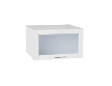 Шкаф верхний горизонтальный с увеличенной глубиной со стеклом Сканди 610 White Softwood / Белый