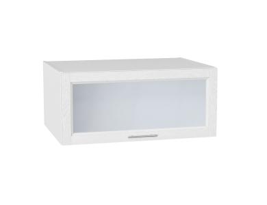 Шкаф верхний горизонтальный с увеличенной глубиной со стеклом Сканди 810 White Softwood / Белый