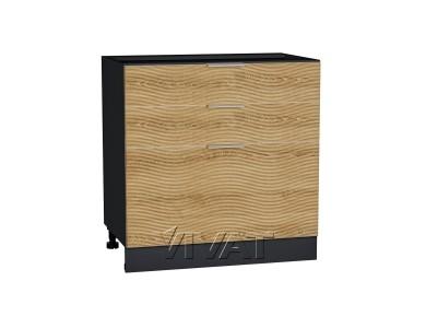 Шкаф нижний с 3-мя ящиками с декором Терра 800 Ель Карпатская / Graphite