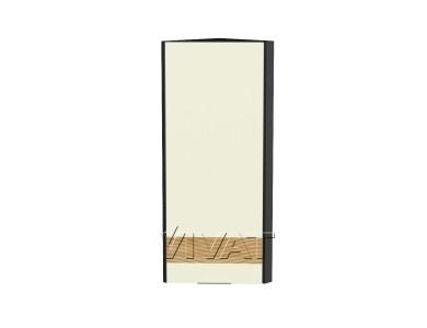 Шкаф верхний торцевой с декором Терра 300Н правый Ваниль Софт / Graphite