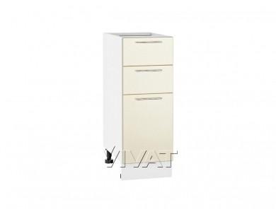 Шкаф нижний с 3-мя ящиками Валерия-М 300 Бежевый металлик / Белый