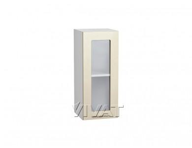 Шкаф верхний со стеклом Валерия-М 300 Бежевый металлик / Белый