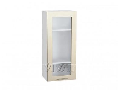 Шкаф верхний со стеклом Валерия-М 400Н Бежевый металлик / Белый