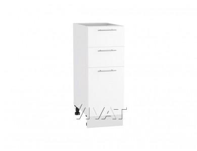 Шкаф нижний с 3-мя ящиками Валерия-М 300 Белый глянец / Белый