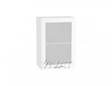 Шкаф верхний со стеклом Валерия-М 500Н Белый глянец / Белый