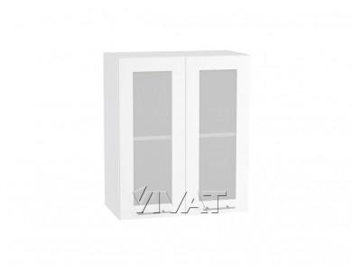 Шкаф верхний со стеклом Валерия-М 600 Белый глянец / Белый