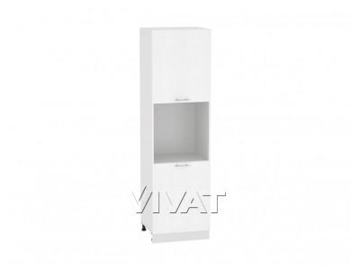 Шкаф пенал под бытовую технику Валерия-М 600Н (для верхних шкафов 920) Белый металлик / Белый